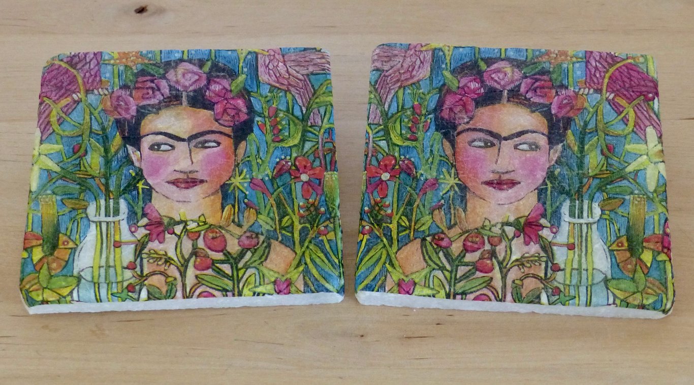 Marble 'Frida Kahlo' Coasters