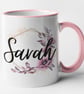 Personalised Floral Name Mug Flowers & Name Mug Custom Name  - Image 4