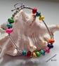 Multicoloured Howlite Bangle - Bracelet Silver Plated (MEDUIM) - Image 3