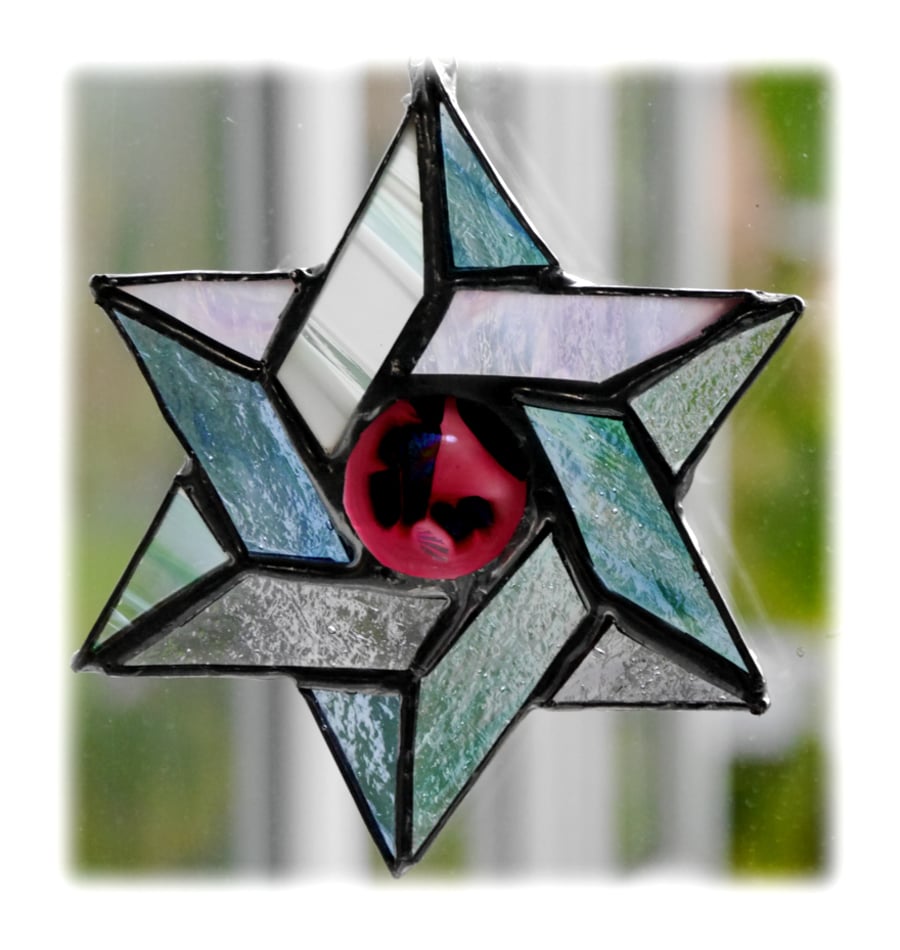 Star of David (Magen David) Suncatcher Stained Glass  Pastel