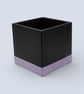 10 cm Square Black and Lilac Plant Pot Indoor Planter for Houseplants Succulents