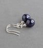 Simple Dark Purple Pearl Dangle Earrings - Dusty Grape Drop Earrings - Gifts