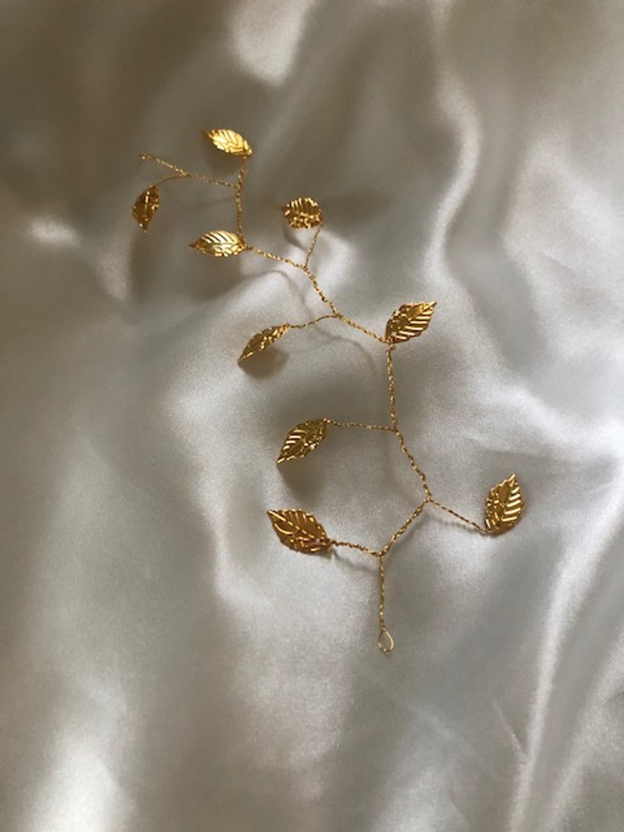 ARIANNA Gold Leaf Hairvine - Available with Silver Leaves and Circlet Option!
