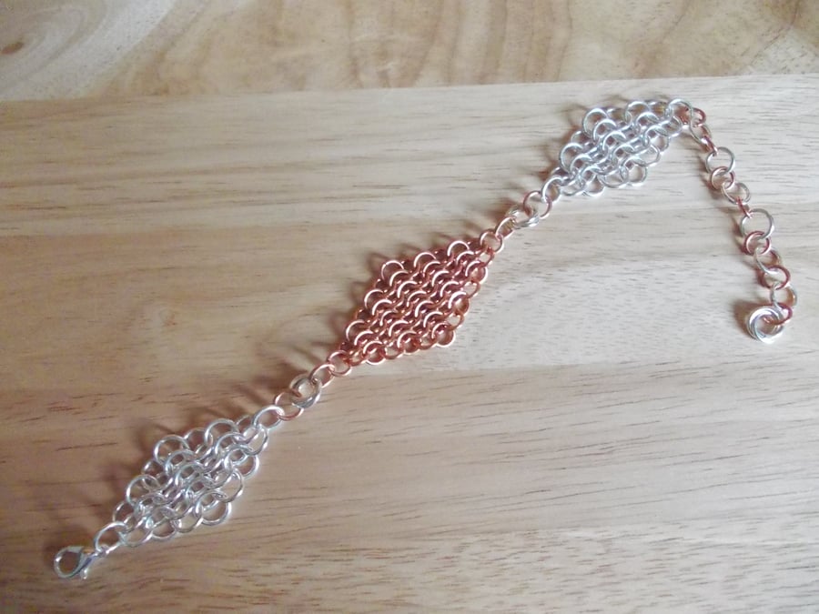 Two tone chainmaille bracelet