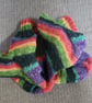Hand knit short socks multicoloured rainbow  - Image 2