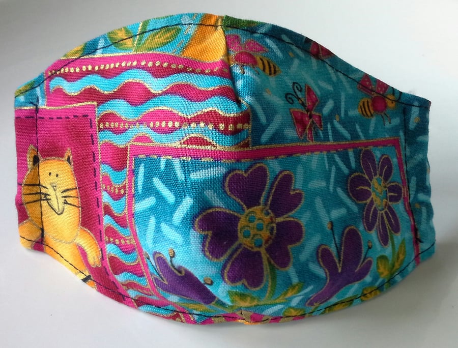 4-6 Years Childrens Face Mask- Covering with Ear Protector Band 100% COTTON