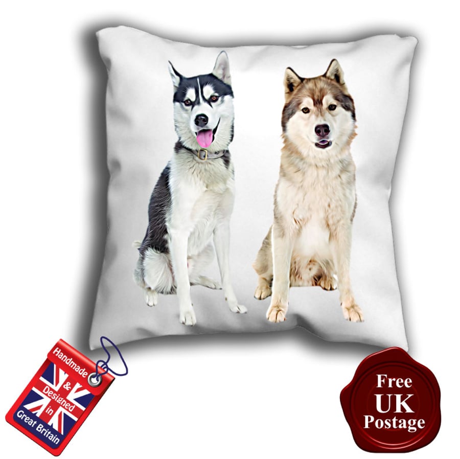 Husky Cover, Black and White husky, Brown Husky Cushion Cover