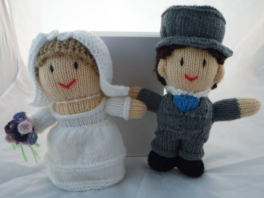 Hand-knitted Bride and Groom, Collectable Dolls - Wedding or Anniversary gifts