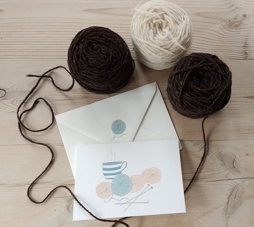 Greetings Card with Original Yarn Crafts Design