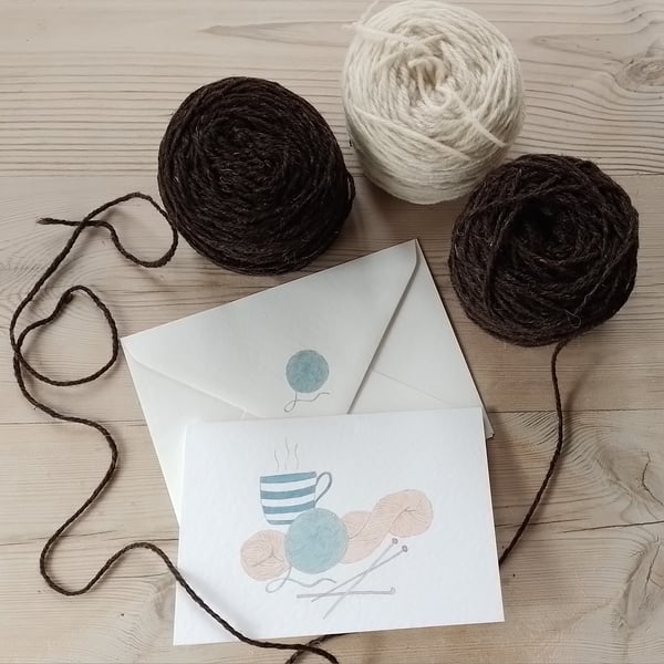 Greetings Card with Original Yarn Crafts Design