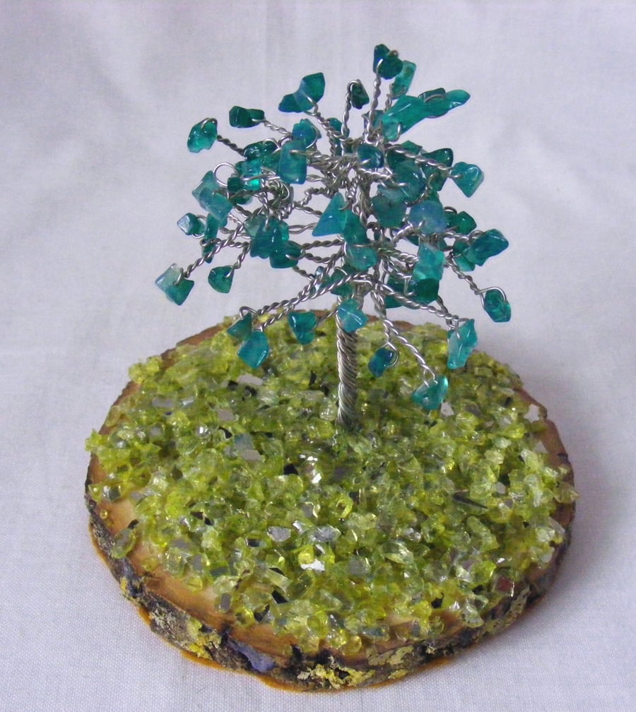 Green Onyx gemstone tree of life decoration