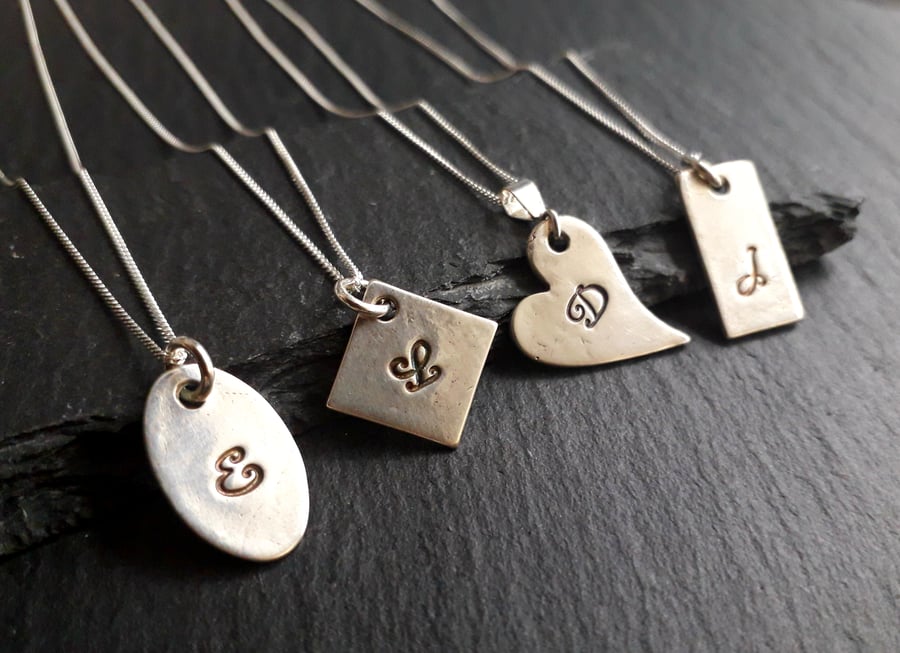 Personalized initial necklaces, letter necklaces