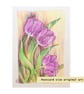 Purple tulips, small drawing, original art letterbox gift - Image 1