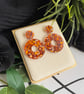 Burnt Orange Confetti Circle Hoop Earrings - Image 3