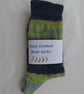 Hand-cranked Knitted Ribbed Wool Socks Size 8 to 9 - Image 5