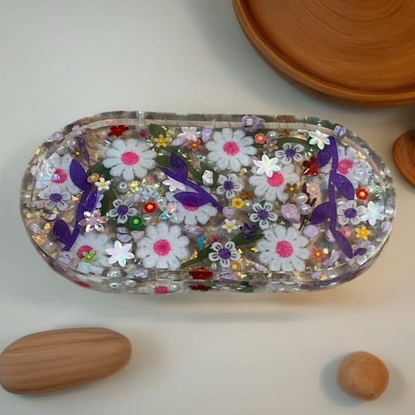 Handmade resin trinket tray