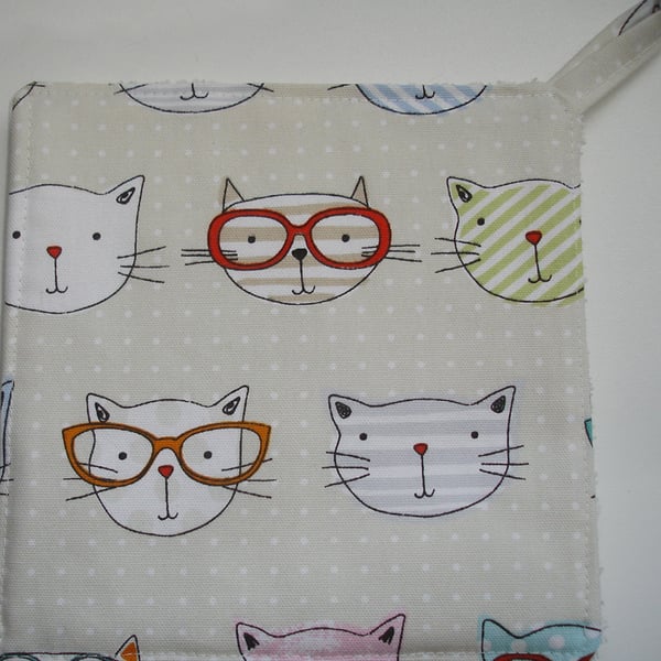 Cats in Glasses Pot Holder Cat Potholder Kitchen Grab Mat Pad