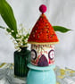 Embroidered Felt Fairy House Cottage Storage Pot
