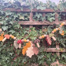 Crochet Oak Leaf and Felt Mushroom Garland 