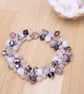 Gemstone Charm bracelet - Rose quartz, opalite, fluorite, butterflies - Image 1