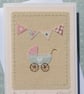 Hand-stitched new baby card, detailed, a card to keep, other designs available - Image 2