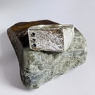 Sterling Silver Swiss Blue Topaz Signet Style Ring, UNISEX