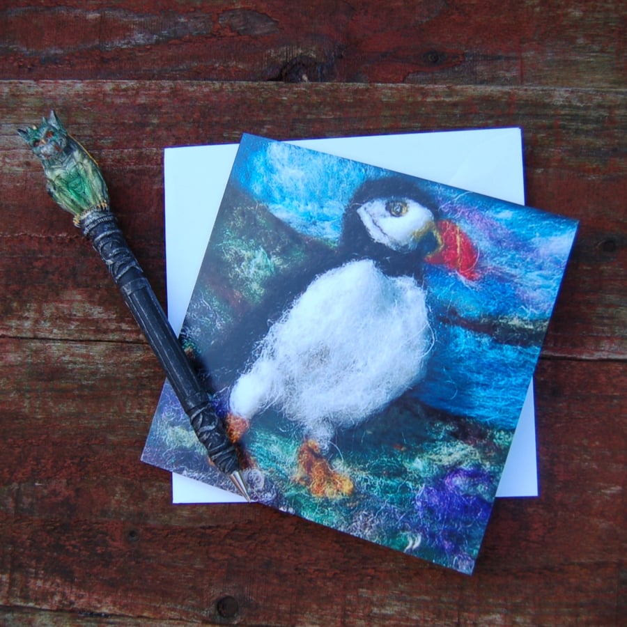 Puffin greetings card - from my own artwork