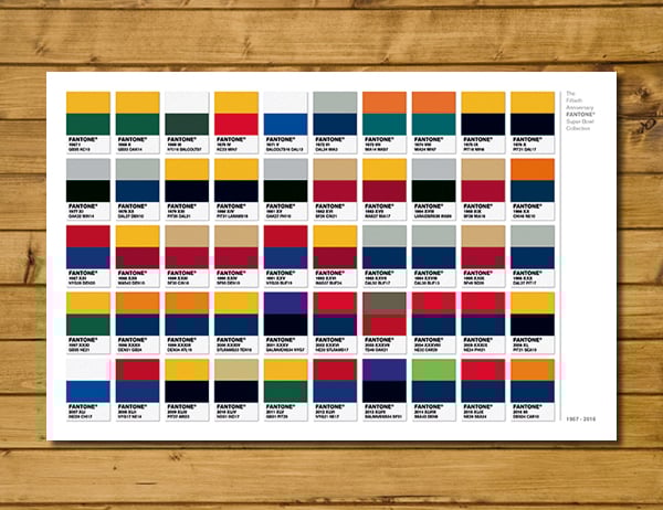 Super Bowl 50th Anniversary - First 50 Winners - Fantone Swatch Poster 11 x 17"
