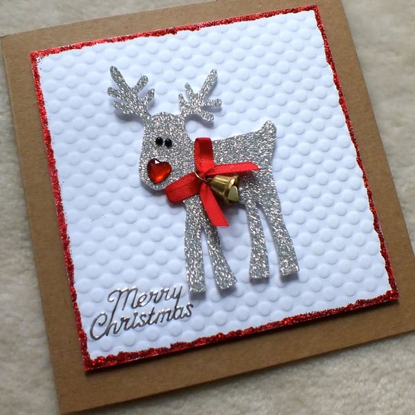 Luxury Handmade Christmas Reindeer Card
