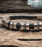 Personalised Leather Bracelet with Seven Hand Stamped Rings - Free Delivery - Image 4