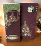 Handmade Elegant Yuletide Wishes Christmas Card. Contemporary Christmas Cards.