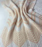 Neutral baby blanket. Hand knitted in 100%cotton - Image 1