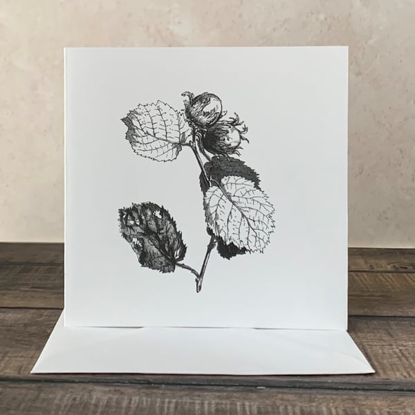 Handmade Card -  Flower Black & White No 2