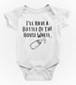Funny Rude Novelty Shortsleeve Baby Grow- I'l Have A Bottle Of The House White - Image 1
