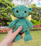 Crochet matcha green dragon soft toy. Dragon plushie. Dragon toy. UKCA tested.
