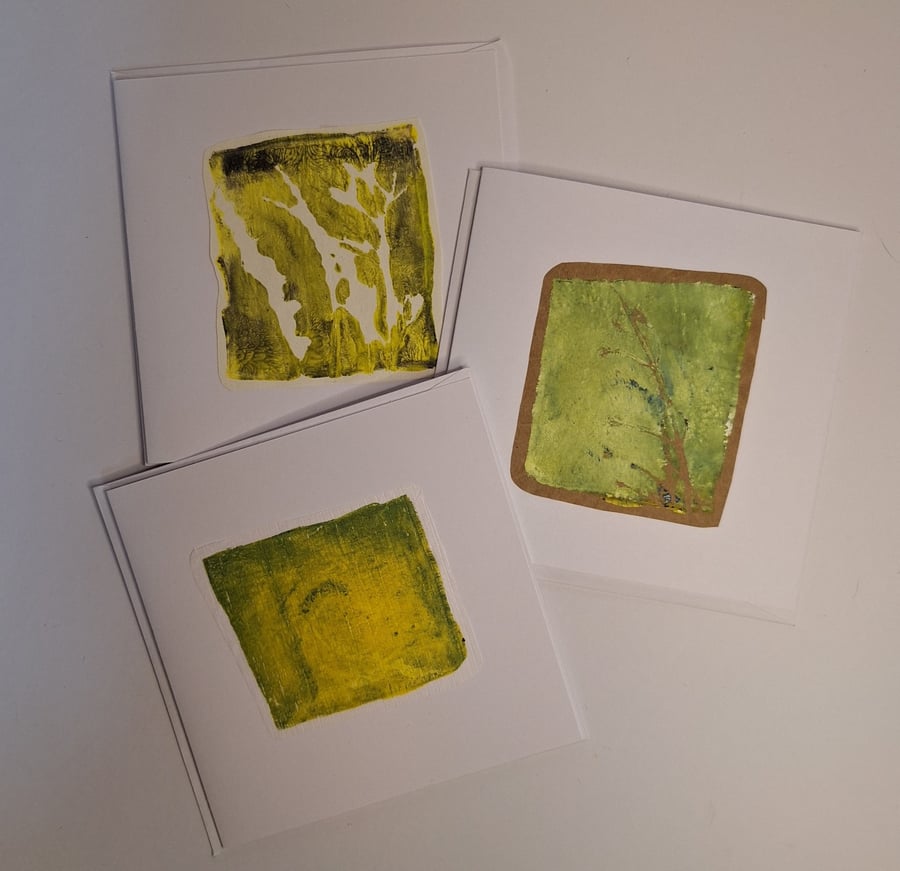 3 Cards 15x15 Blank. 'The Green Set'