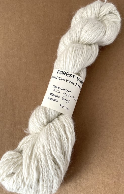HANDSPUN KID MOHAIR, ECRU, 64g