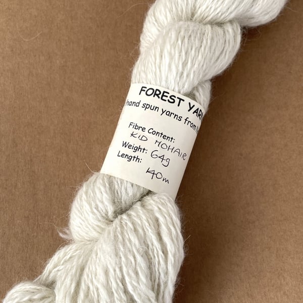HANDSPUN KID MOHAIR, ECRU, 64g