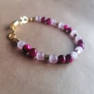 Rosa pink mix, magnetic connect bracelet. 