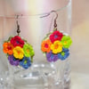 Colorful Microcrochet Floral Earrings