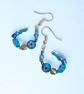 Sky Blue Beaded Hoops - Image 4