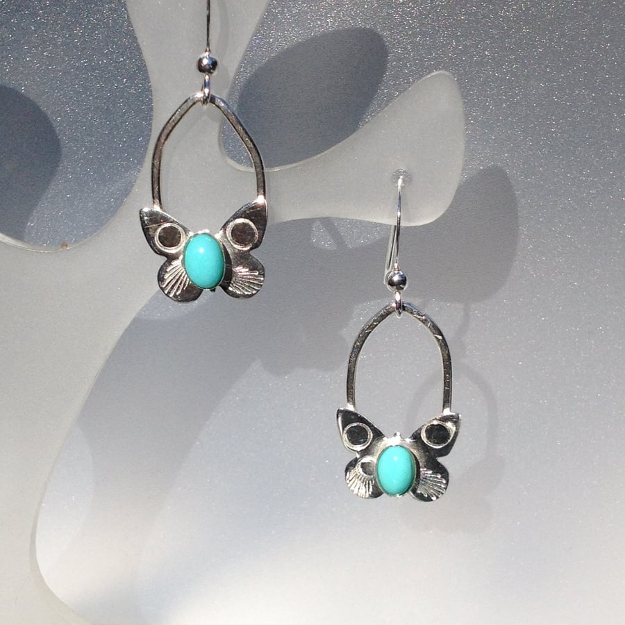 Turquoise butterfly earrings