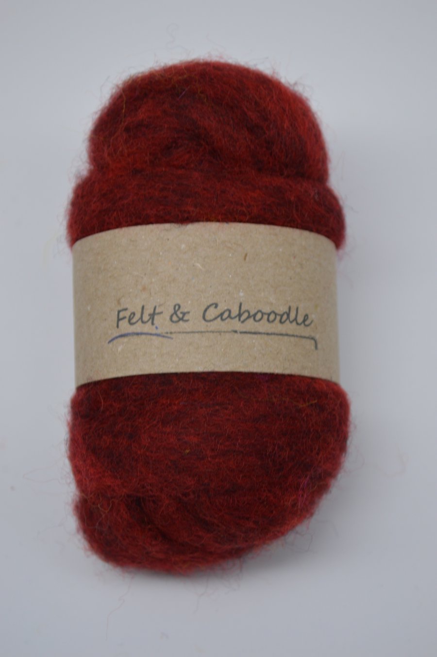 Carded corriedale wool colour mix, Poppy red