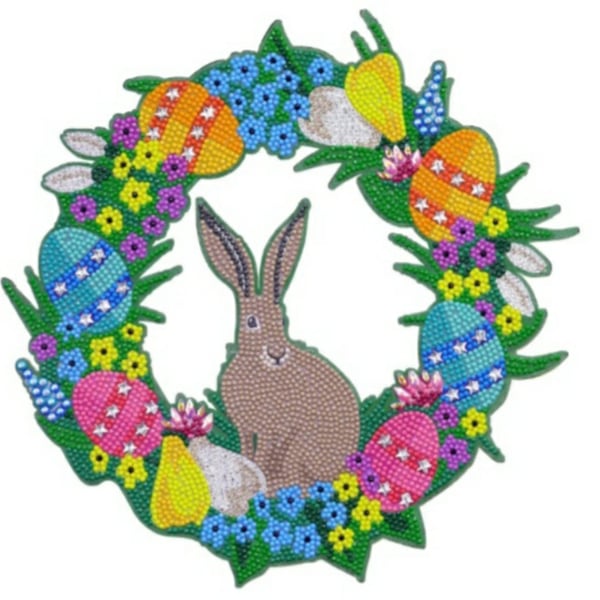 Easter bunny wreath craft buddy crystal art kit 