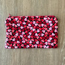 Perfectly Imperfect Hearts Print Quilted Fabric Organiser Pouch