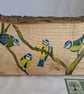 Blue Tit Birds Painting On Chunky Wood - Image 1