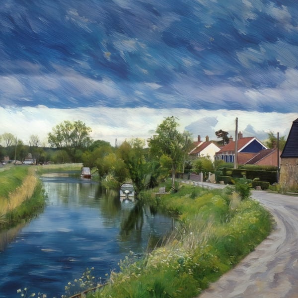 Stormy Day Well Creek Norfolk Art Greeting Card A5
