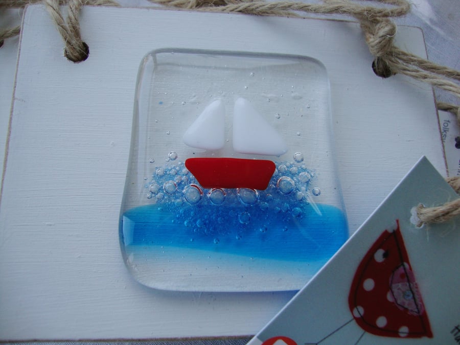 fused glass boat hanger