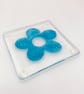 Boxed Set of 2 Fused Glass Coasters - Bubbly Flower Design - Image 2