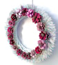Christmas Sparkly Pinecone Flower Wreath with Tinsel